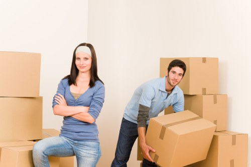 Packed boxes and household items ready for transport