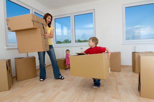 Local removal team assisting with a home or office move in East London