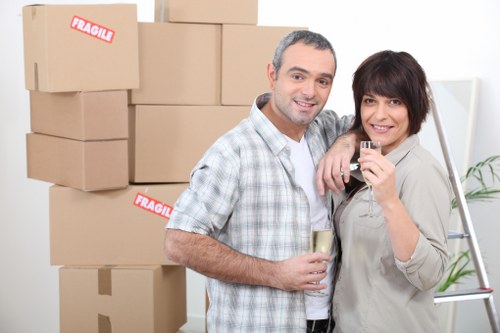 Local moving service supporting a customer with loading and unloading items